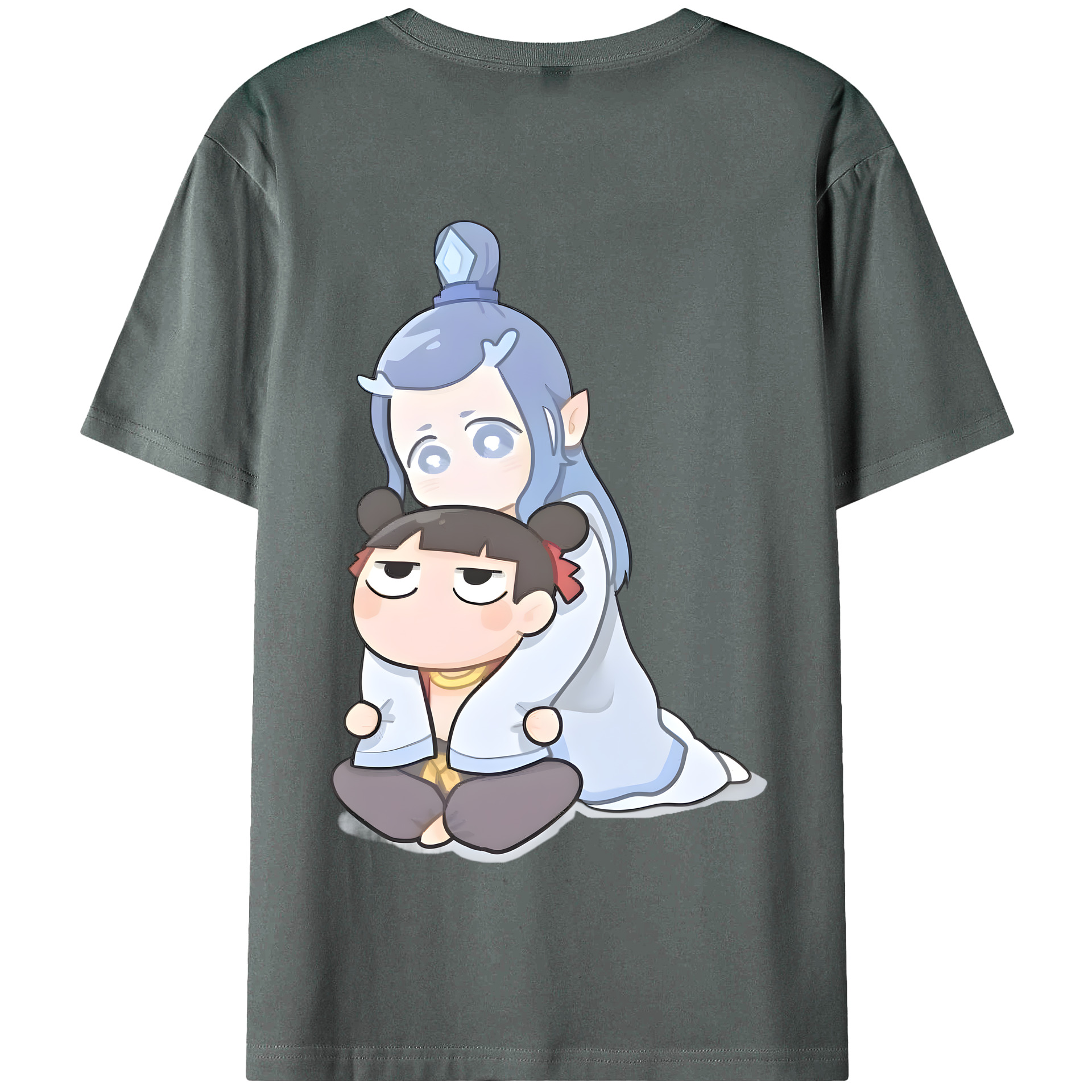 （画像用） Ne Zha 2 ナタ 魔童の大暴れ 綿100％半袖Tシャツ（背面プリント）